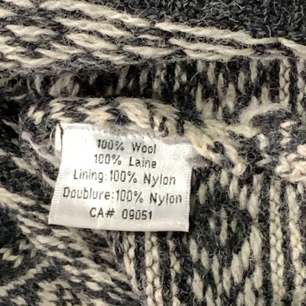 Icelandic Design Sweater Nordic Floral Gray Neck 100% Wool Size M - Picture 9 of 10
